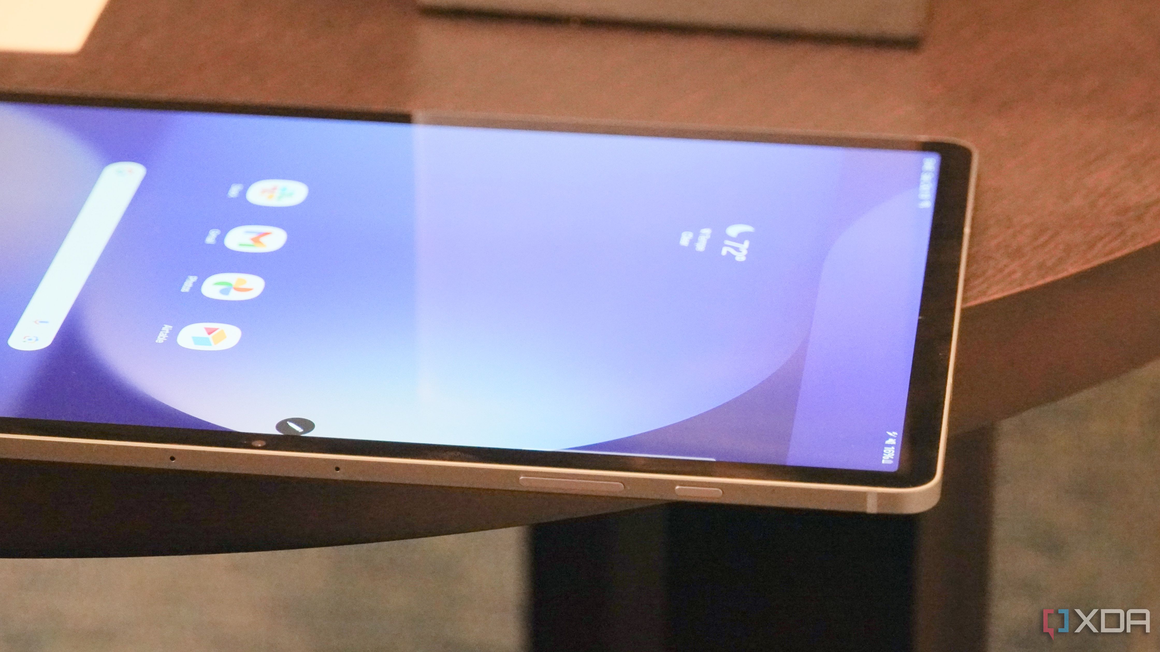 The power button and volume rocker on the Galaxy Tab S10+.