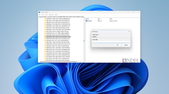 Screenshot of Registry Editor with the option to edit a context menu item