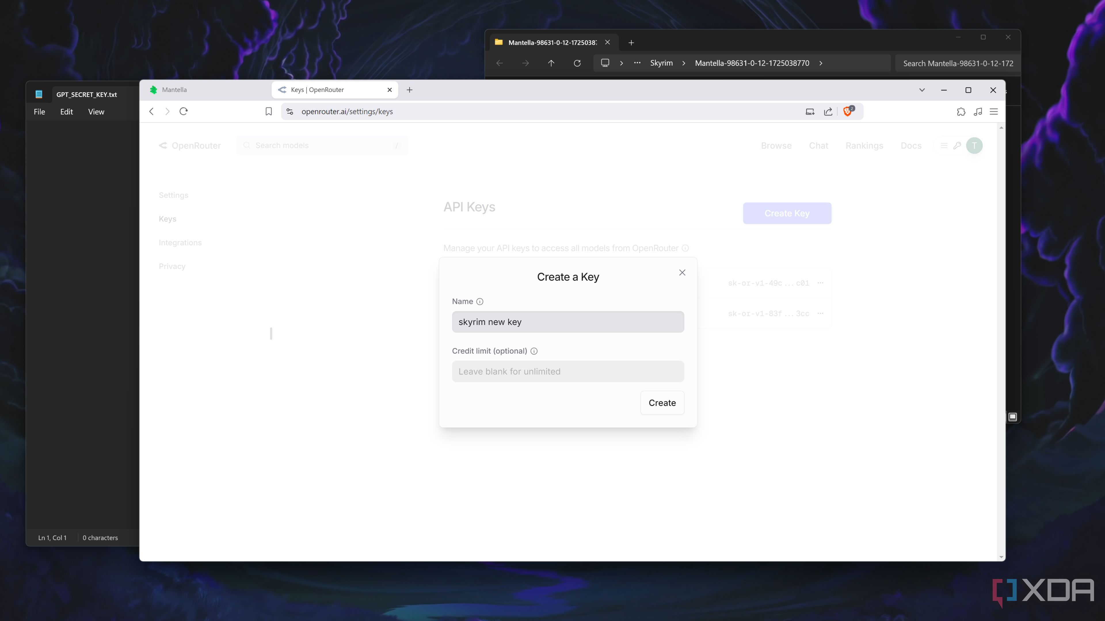Creating an OpenRouter Key