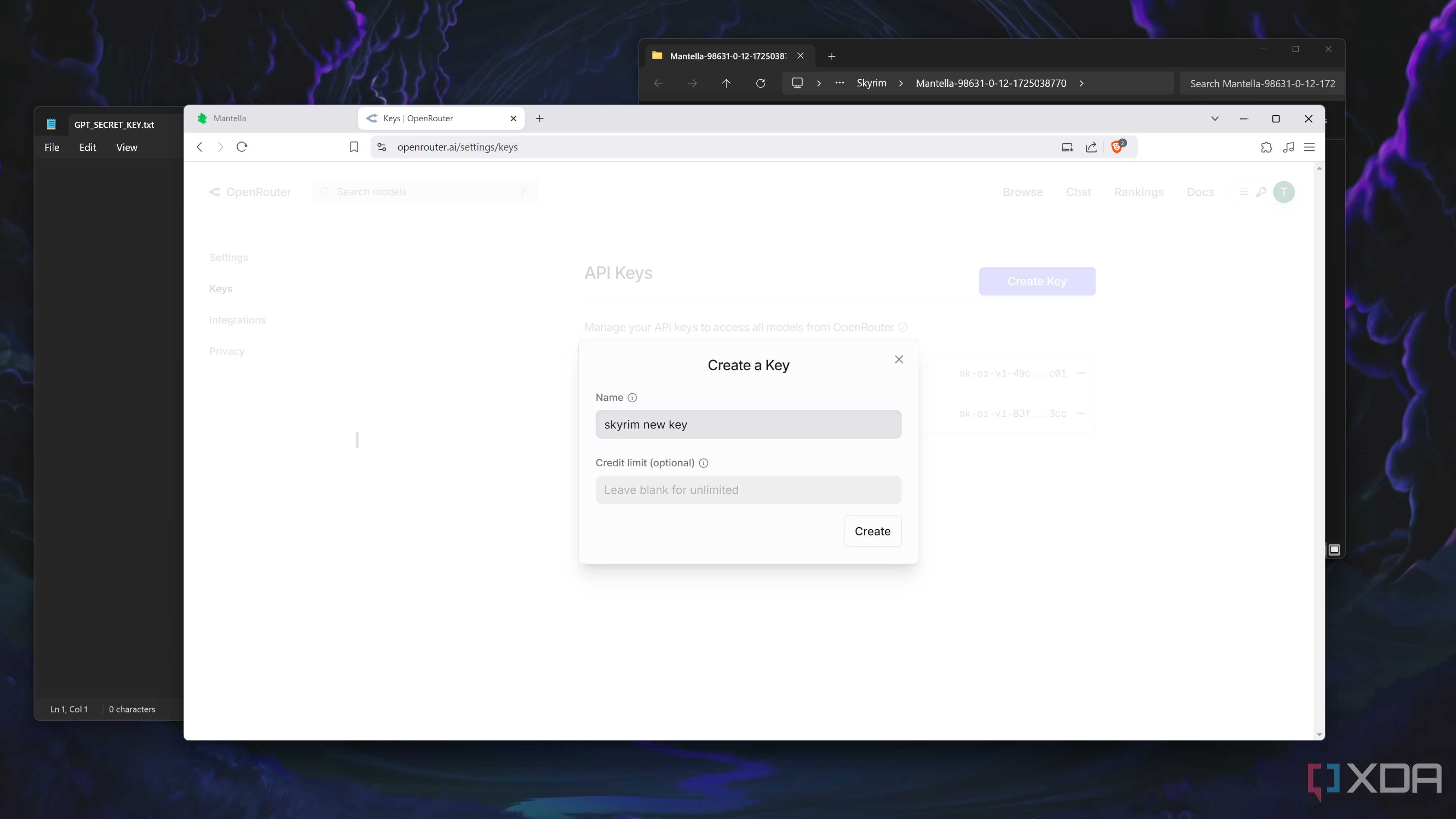 Creating an OpenRouter Key