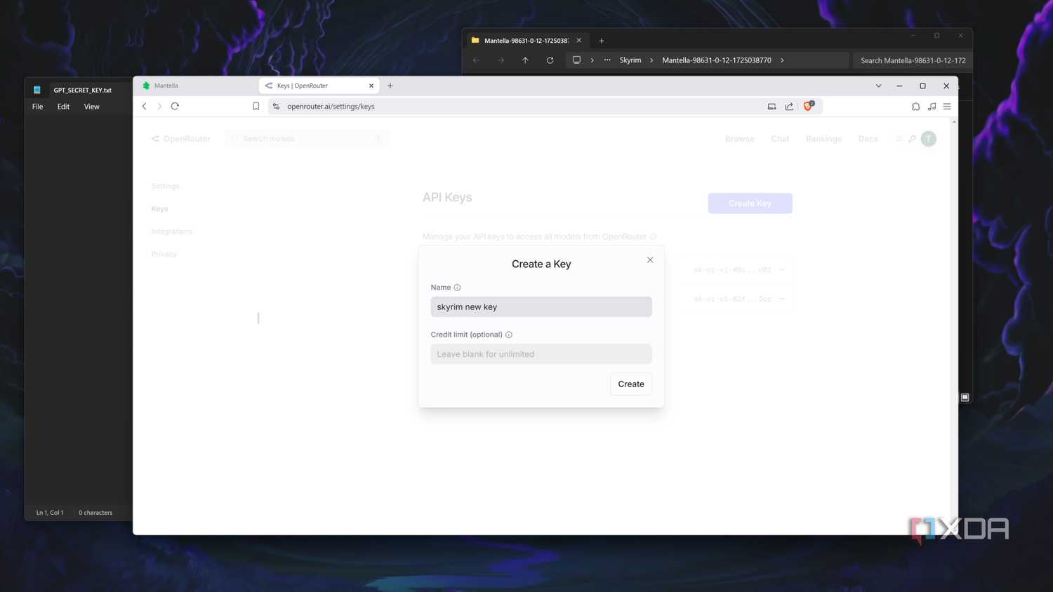 Creating an OpenRouter Key