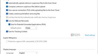 Sophos Scan and Clean settings