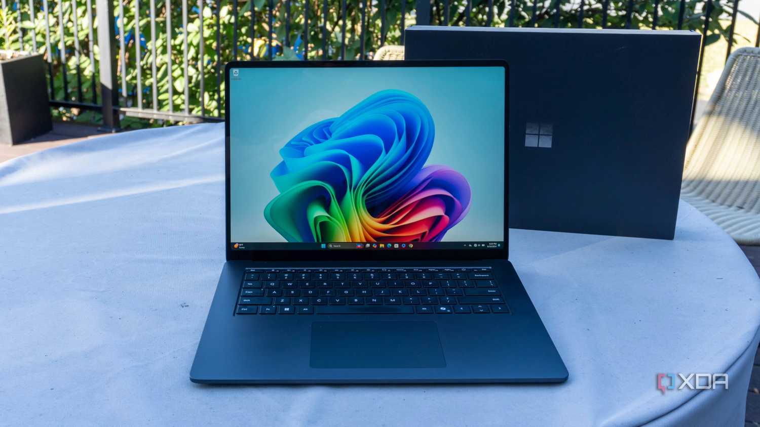 Microsoft surface laptop on a table