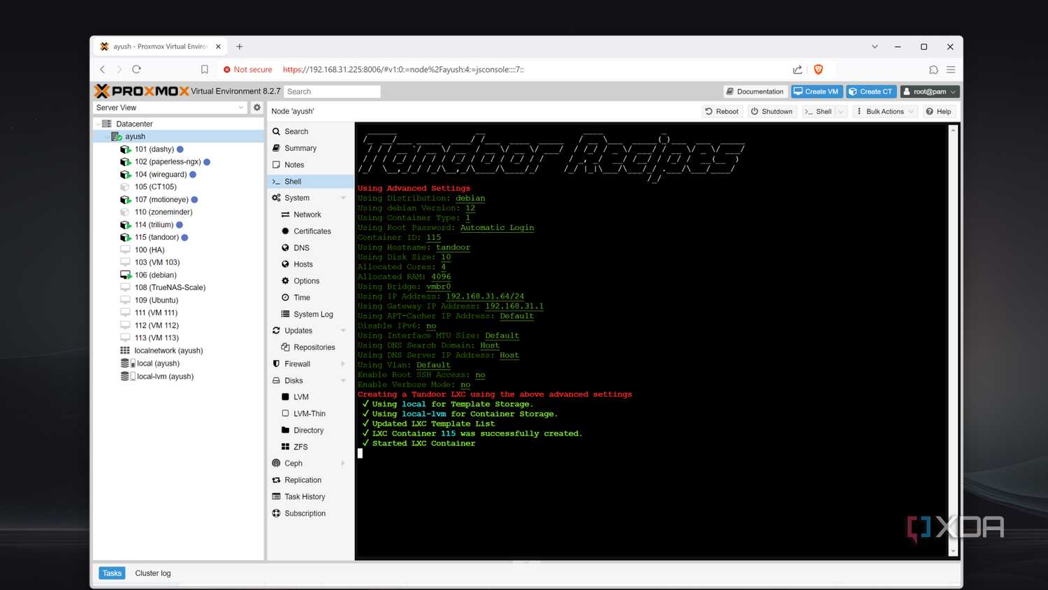 Installing a Tandoor Recipes server on Proxmox