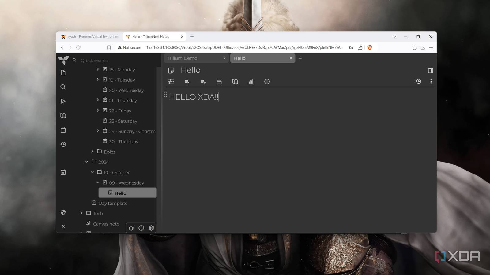 Running a Trillium Notes server on Proxmox