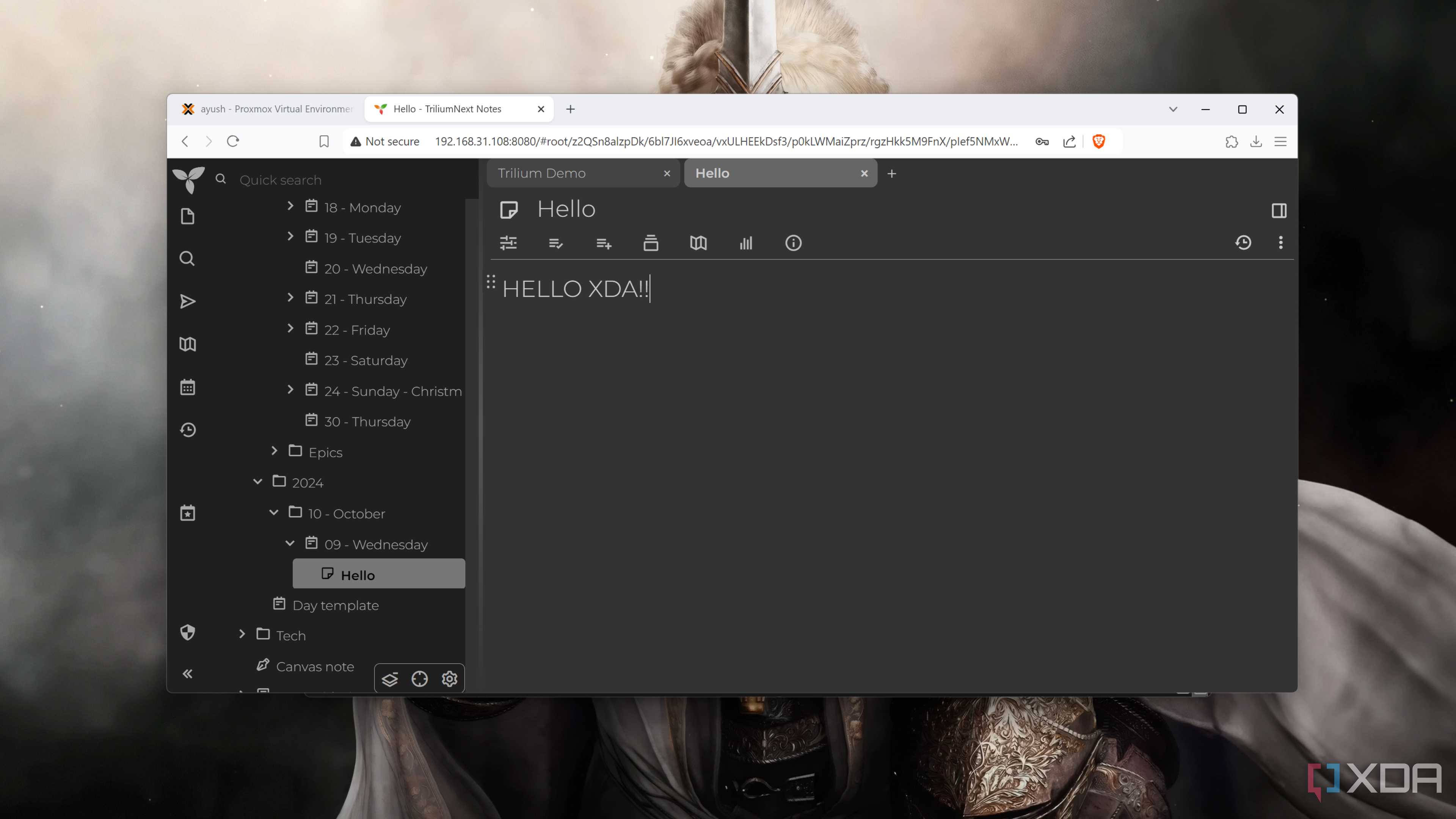 Running a Trillium Notes server on Proxmox