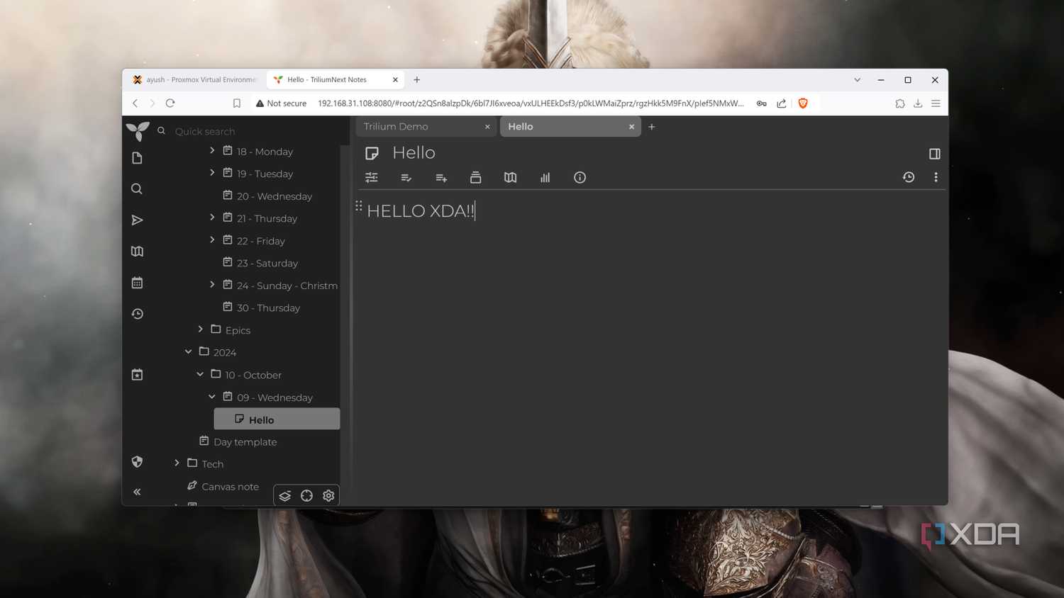 Running a Trillium Notes server on Proxmox