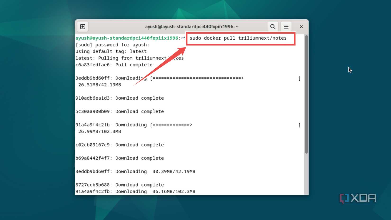 Pulling the TriliumNext image