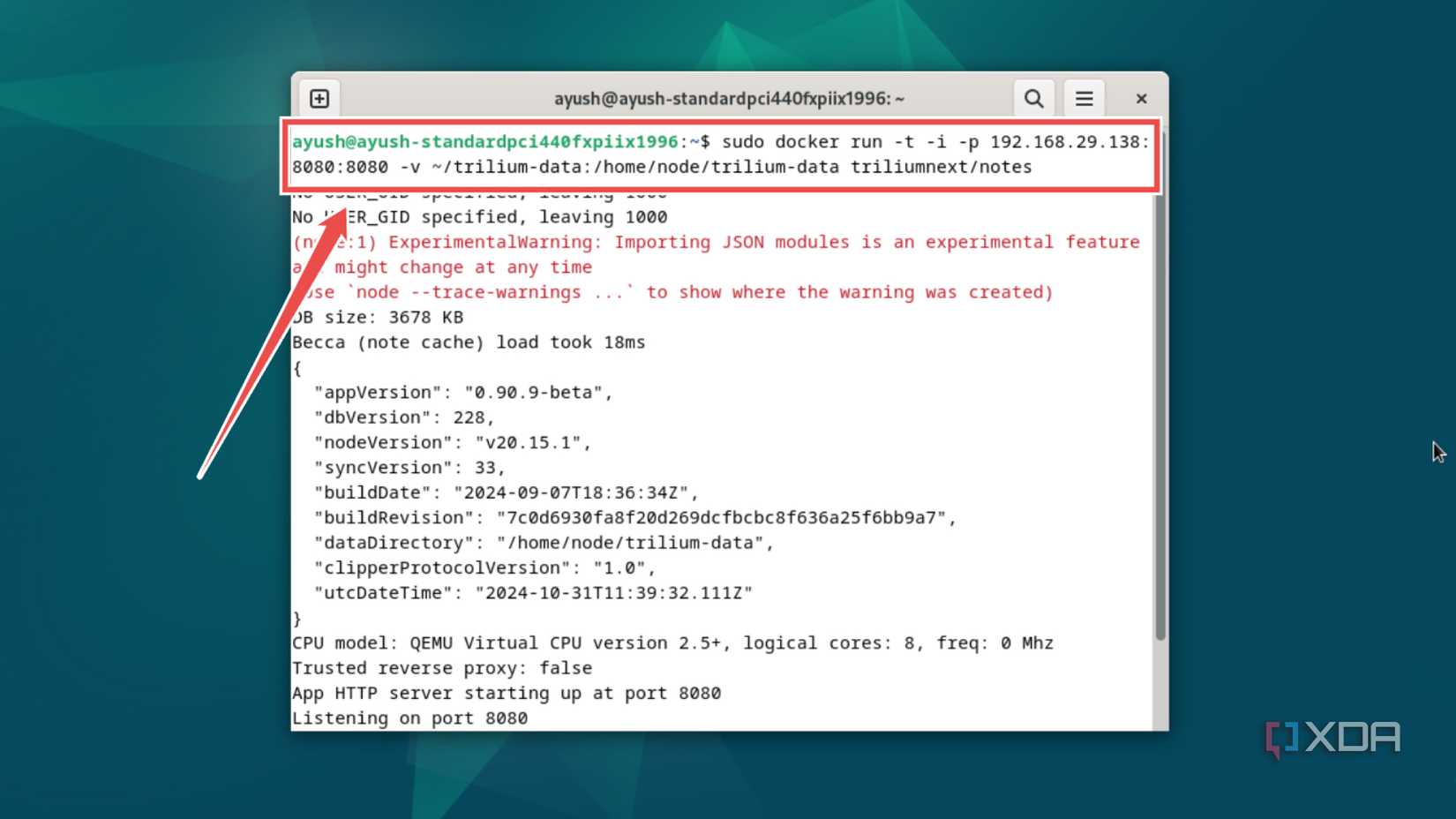 Running the TriliumNext container