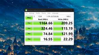 CrystalDiskMark running on an iSCSI drive in TrueNAS Core