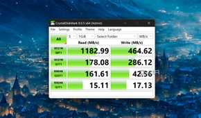 CrystalDiskMark running on an SMB drive in TrueNAS Core