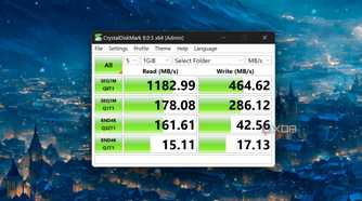 CrystalDiskMark running on an SMB drive in TrueNAS Core