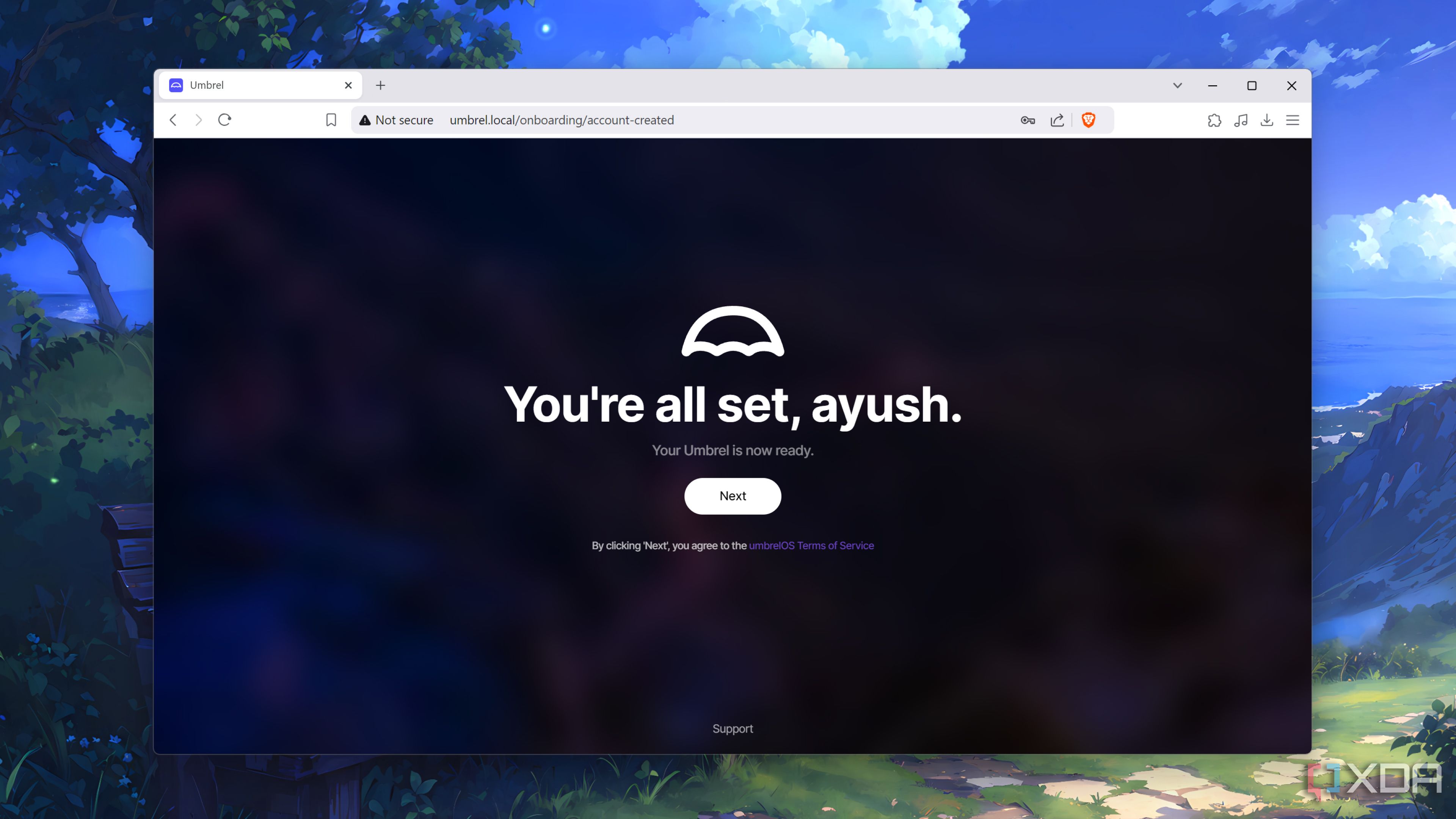 The UmbrelOS web UI