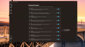 Screenshot of UniGetUI settings showing all the available package managers
