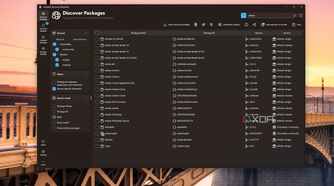 Screenshot of UniGetUI showing search results for Adobe