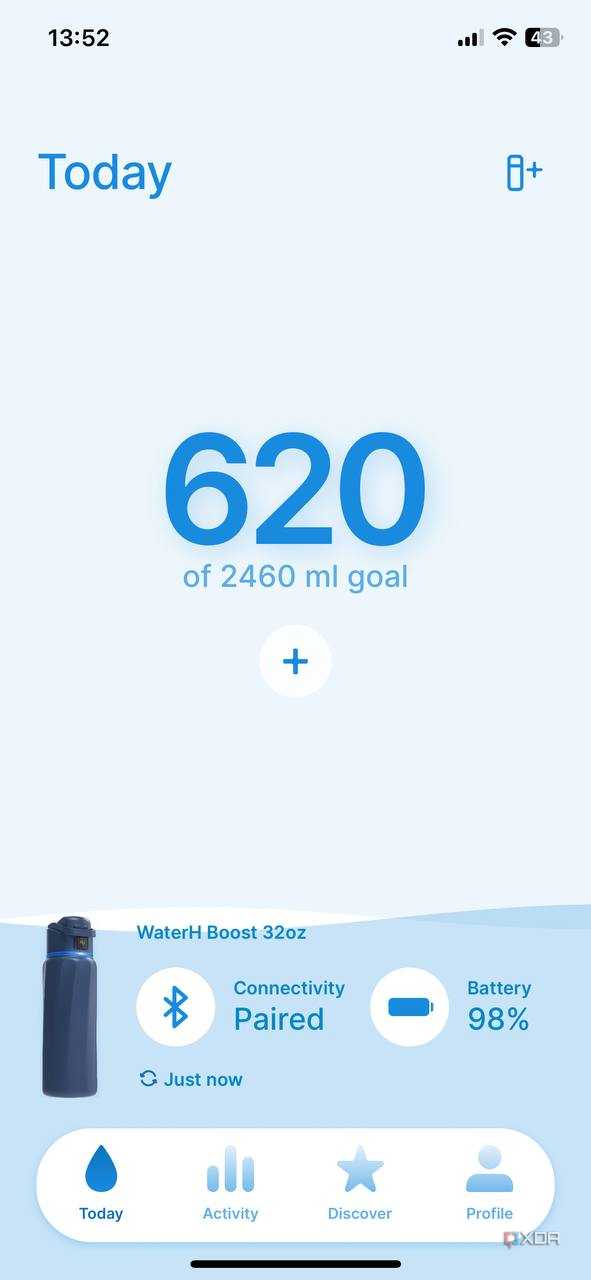 WaterH app dashboard