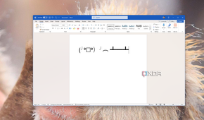 Screenshot of Microsoft Word with a kaomoji representing thew act of flipping a table over