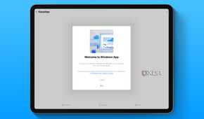 The Windows app setup screen on an iPad Pro.
