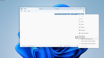 Using Right to Left (RTL) in Windows Notepad