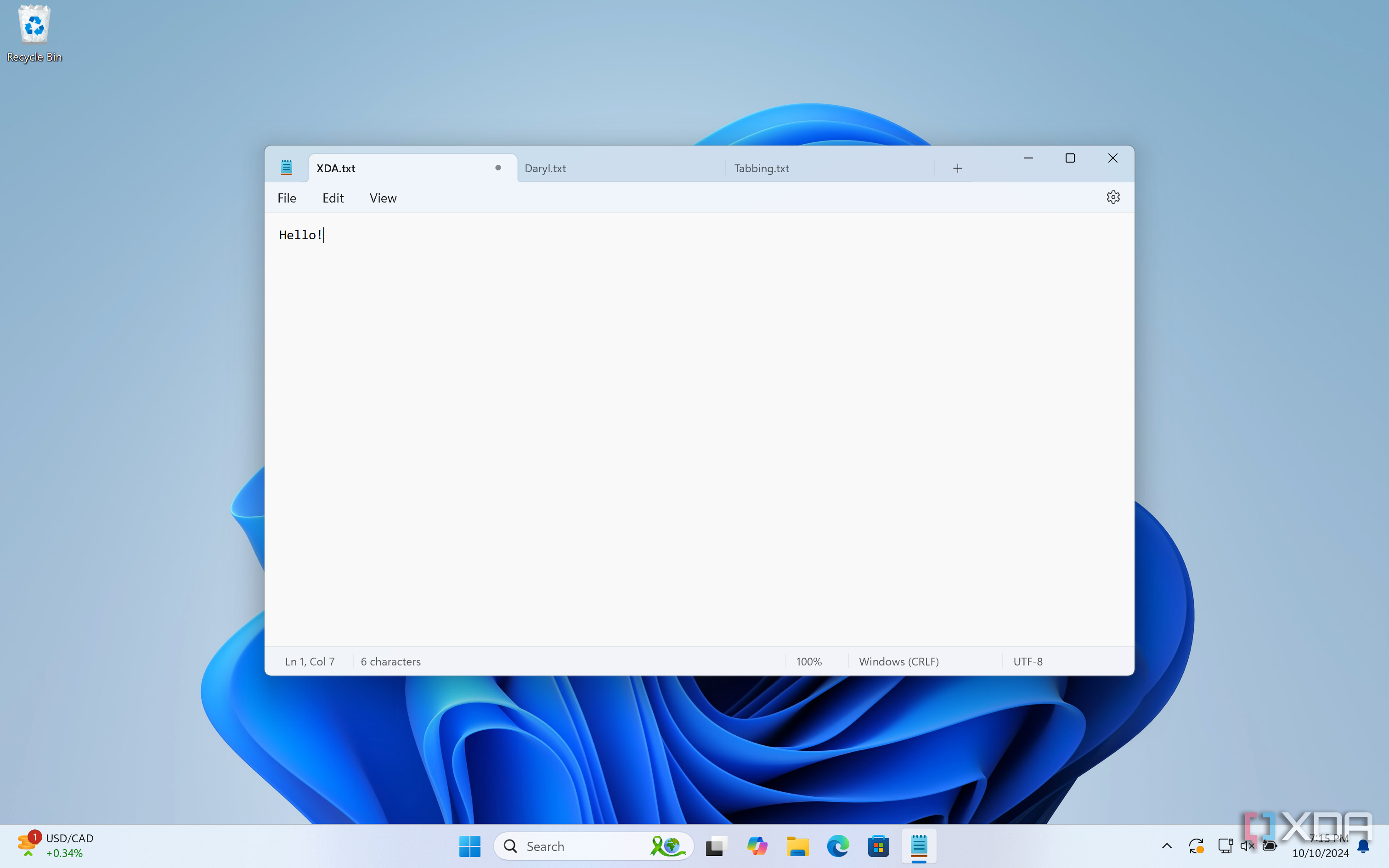Using Tabs in Windows Notepad in Windows 11