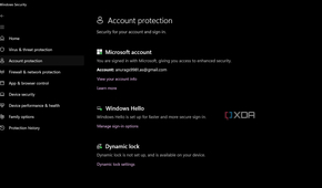 Screenshot showing windows security account protection