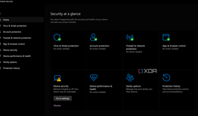 Screenshot showing Windows Security home page
