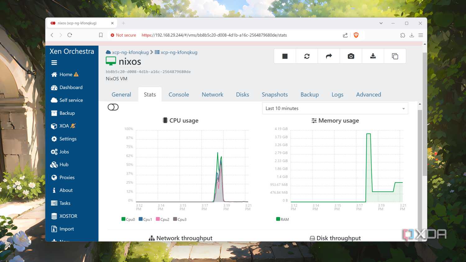 The XCP-ng UI