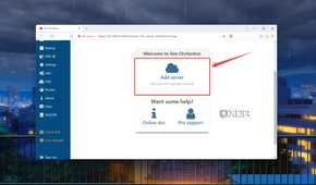 The Add server button on the XCP-ng web UI