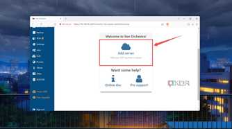 The Add server button on the XCP-ng web UI