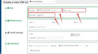 Choosing the template in XCP-ng