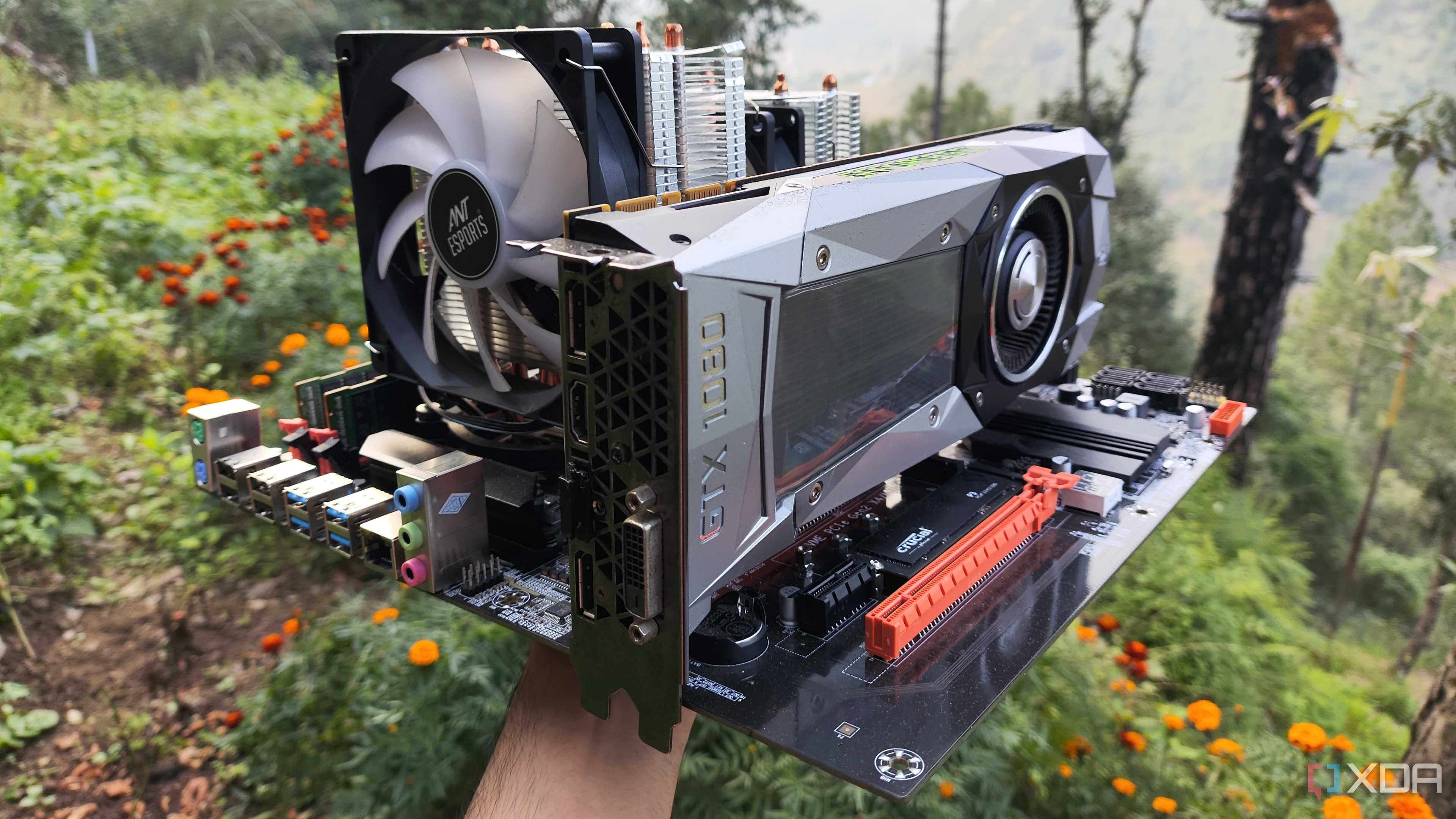 A person holding a dual-Xeon server motherboard