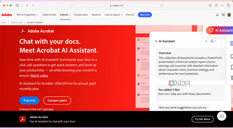 Adobe Acorbat AI Assistant homepage