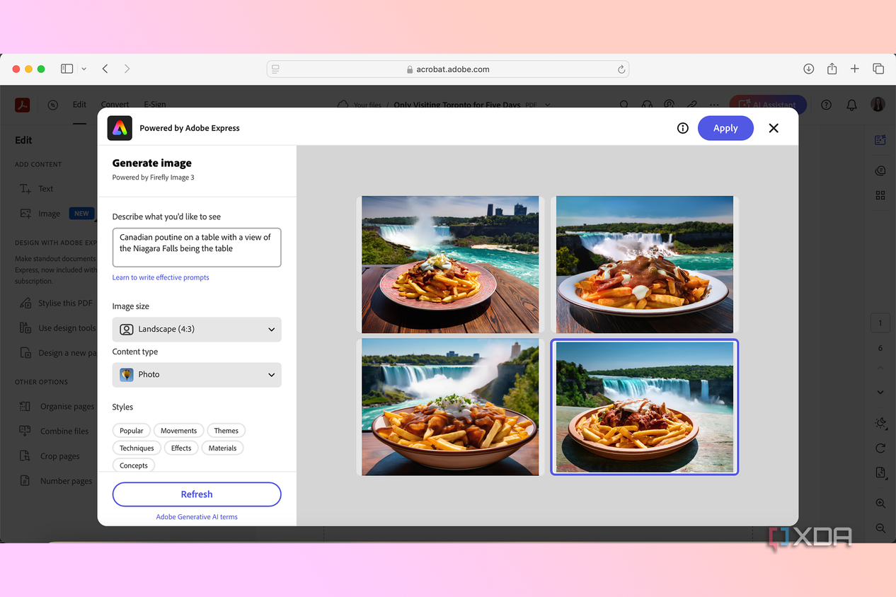 Adobe Acrobat Generate image