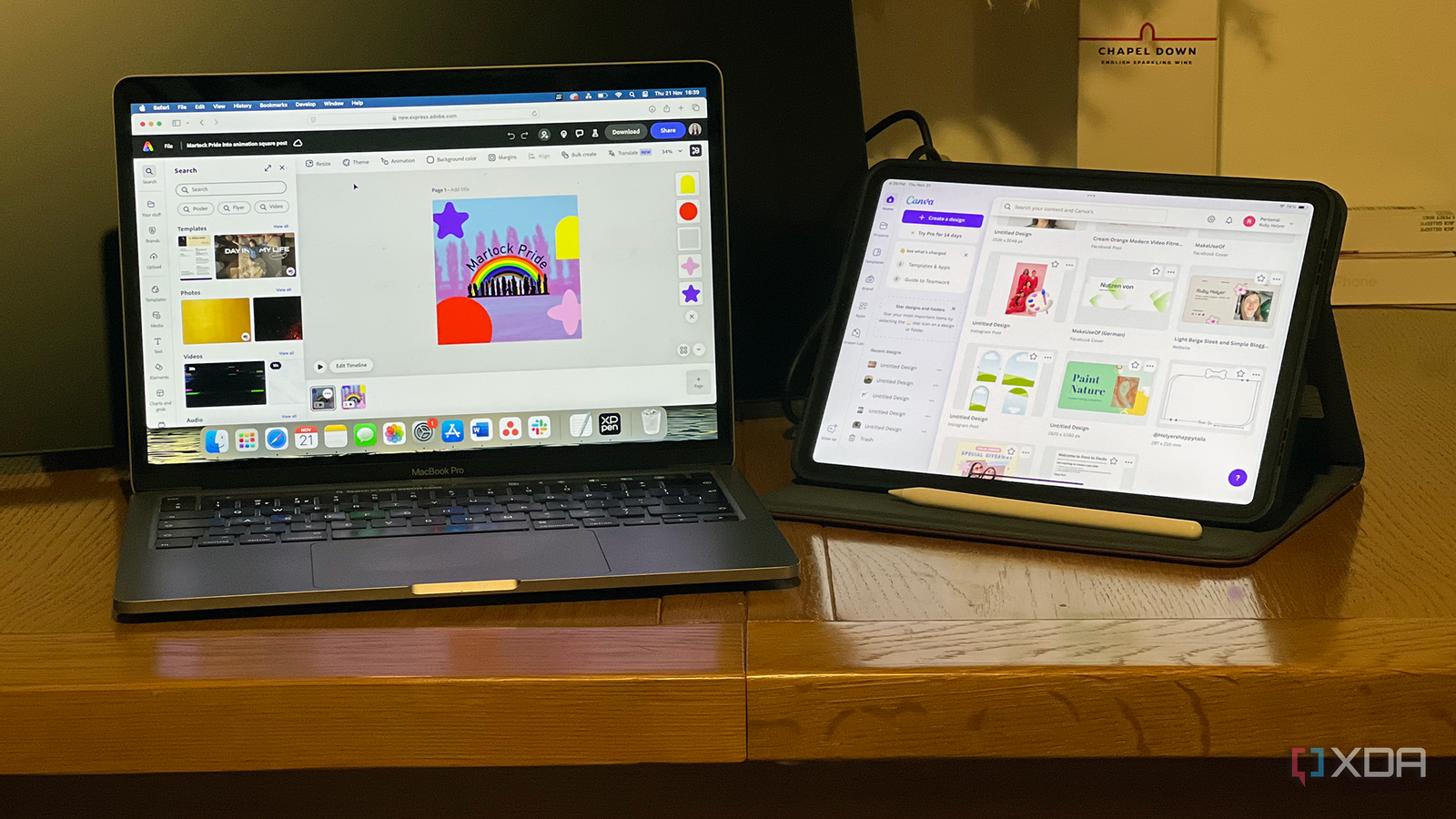 Как создать презентацию без PowerPoint и Canva с помощью бесплатного ИИ-инструмента Ноутбук Apple MacBook и планшет iPad на столе
