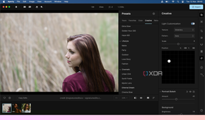 Creative light editing tools in Aperty portrait editor
