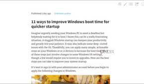 Article after enabling the Just Read webpage