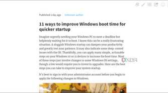 Article after enabling the Just Read webpage