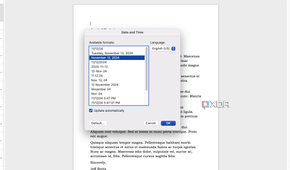 Choosing the date and time format
