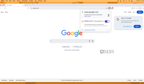 Brave identifying trackers on macOS.