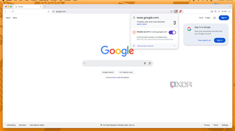 Brave identifying trackers on macOS.