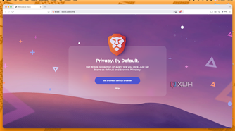 A screenshot of the Brave splash screen on macOS.