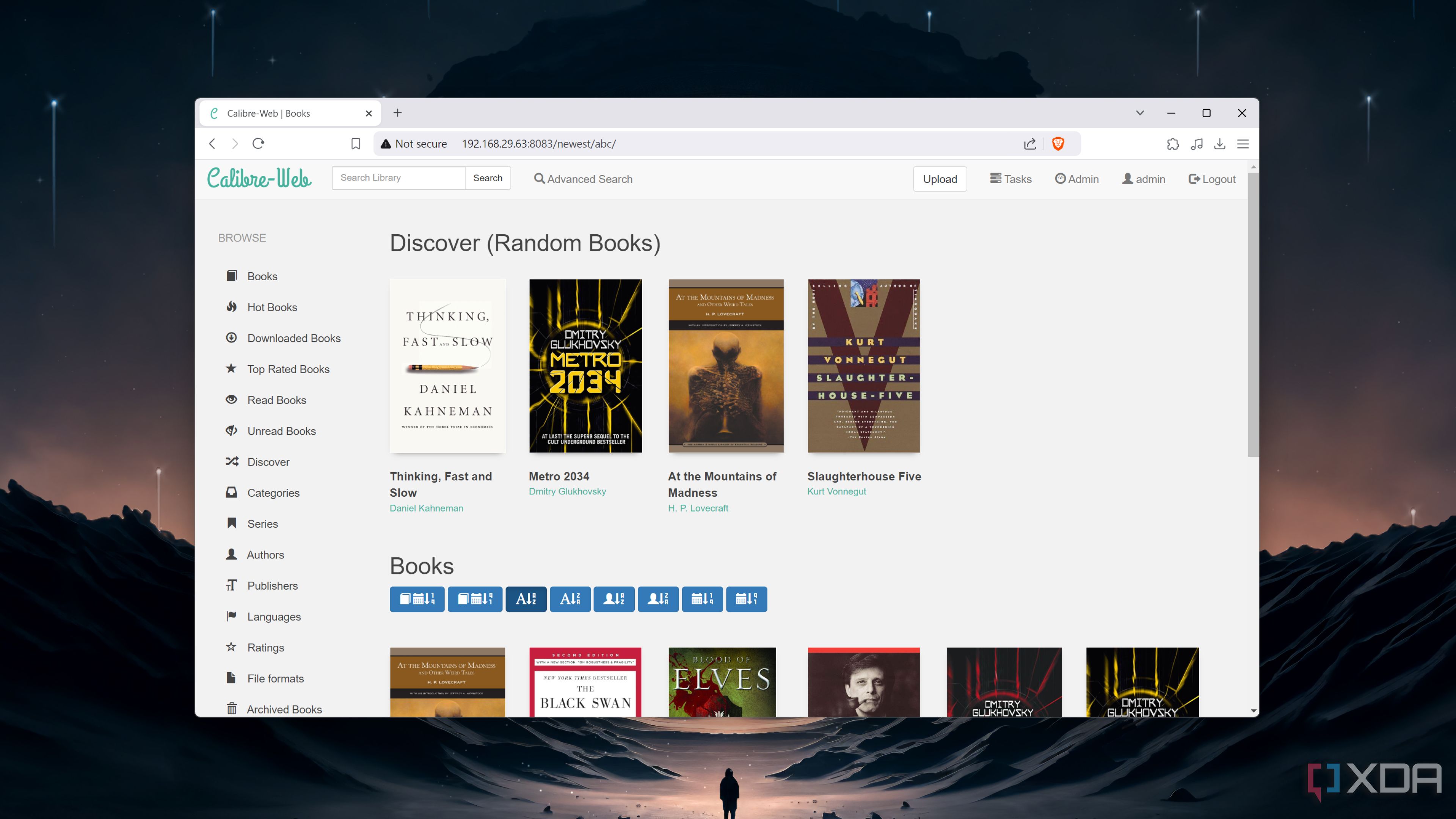 The Calibre Web Dashboard
