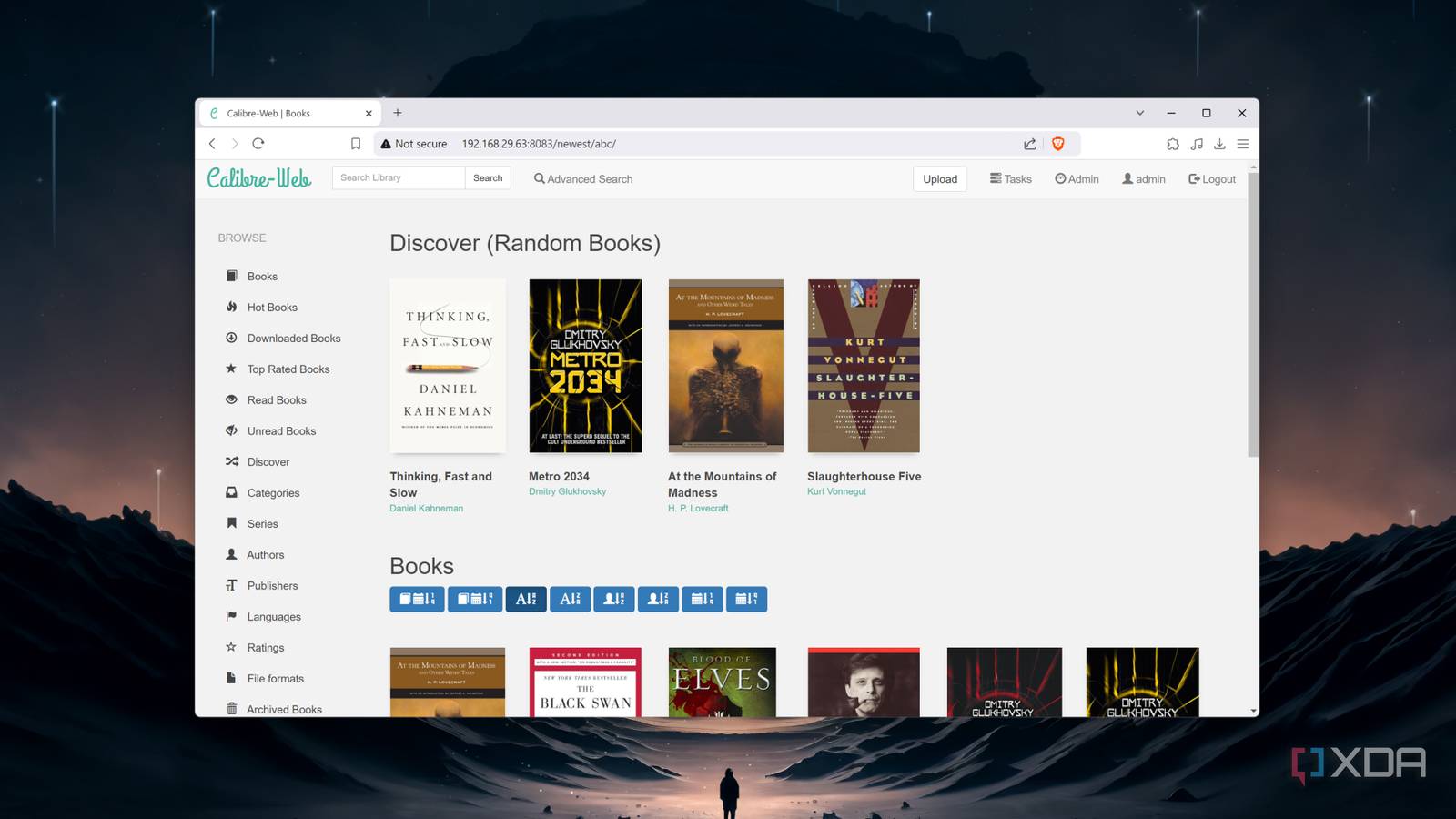 The Calibre Web Dashboard