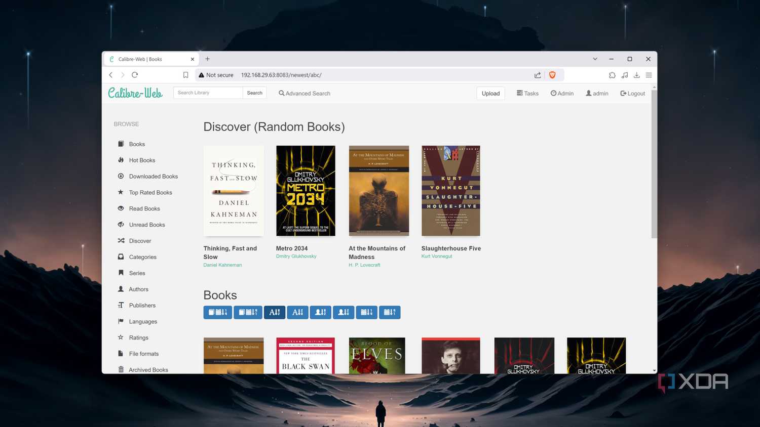 The Calibre Web Dashboard