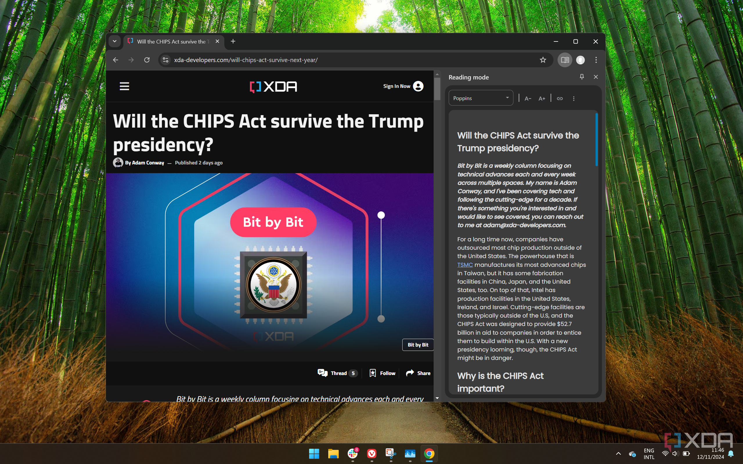 Screenshot of the Google Chrome menu showing where reading mode is