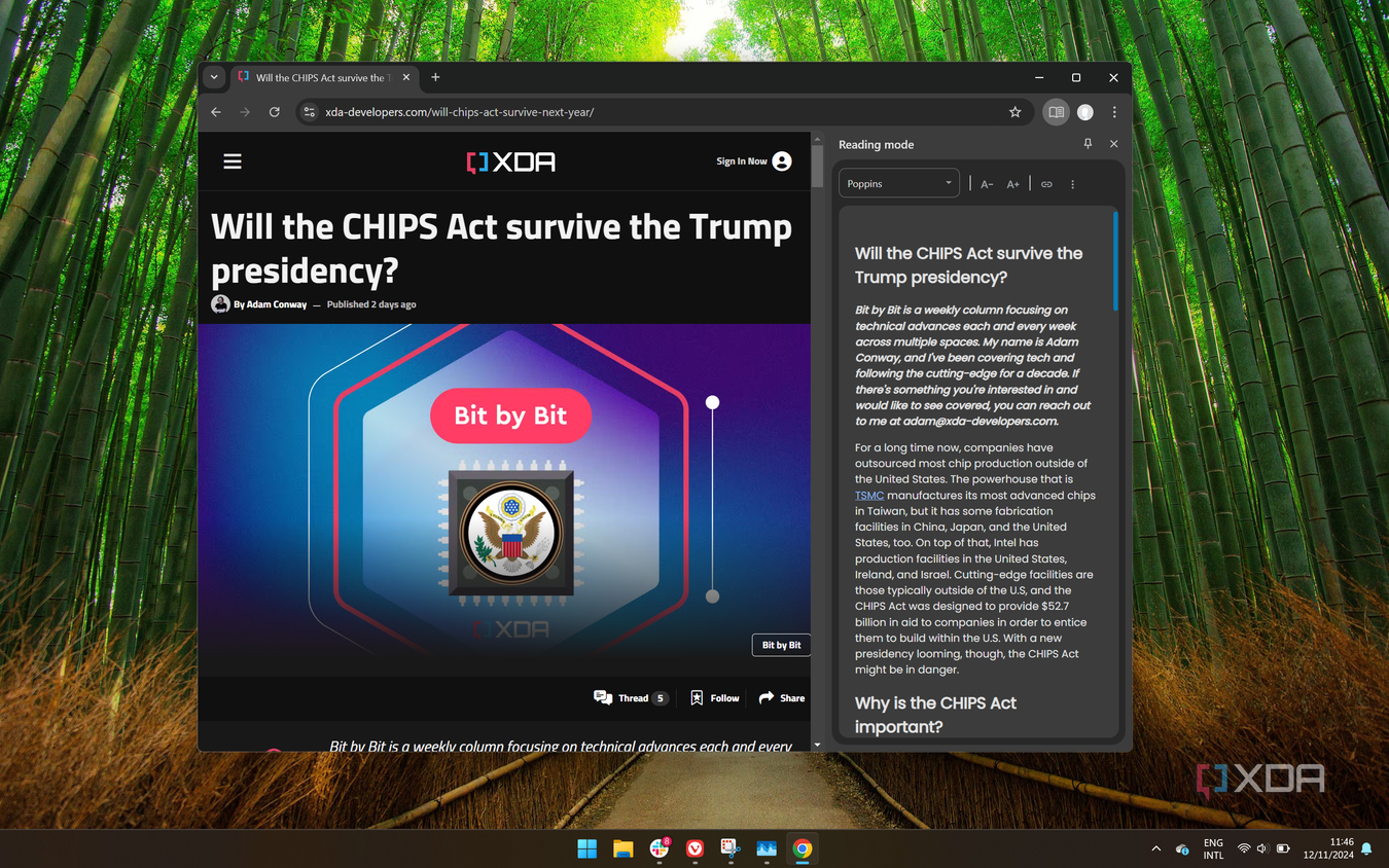 Screenshot of the Google Chrome menu showing where reading mode is