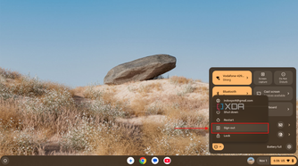 Screenshot of ChromeOS Flex power menu