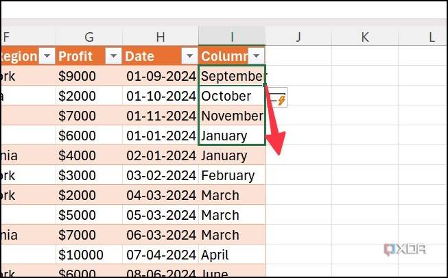 Expand trim tool in Excel