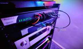 Network rack close in various switches and avr equipment