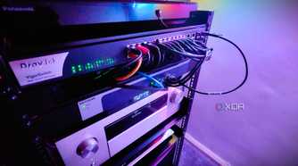 Network rack close in various switches and avr equipment